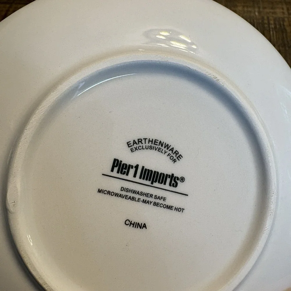 Pier 1 Imports Holiday Appetizer Plates Set Four Christmas Santa Snowman